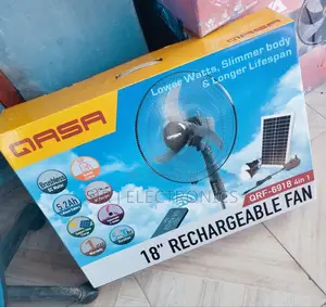 Brand New 18" Qasa Rechargeable Solar Fan + Solar Panel + Warranty