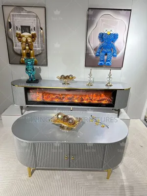 Exquisite Modern Center Table With Fireplace Tv Stand