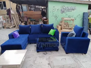 Quality Living Room L Shaped Fabric Sofa With Center Table