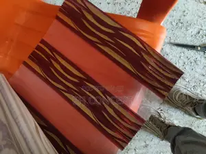 Attractive Oxblood/Gold Wavy Shape Design For Day And Night Blind