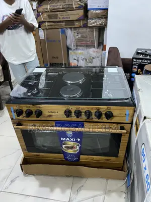 Maxi F9e42g2 Heavy-Duty Kitchen Cooker – Wood Look 4+2 60*90cm