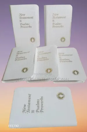 New Testament Bible With Psalms Proverbs White Color -Pack of 6