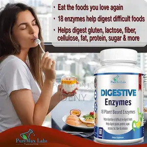 Pure Max Labs Digestive Enzymes 18plant Based Enzymes 60capsules