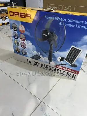 Qasa 18-Inch Rechargeable Standing Fan + Free Solar Panel