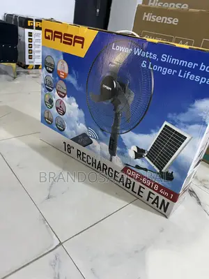 Qasa 18-Inch Rechargeable Standing Fan With 20w Solar Panel