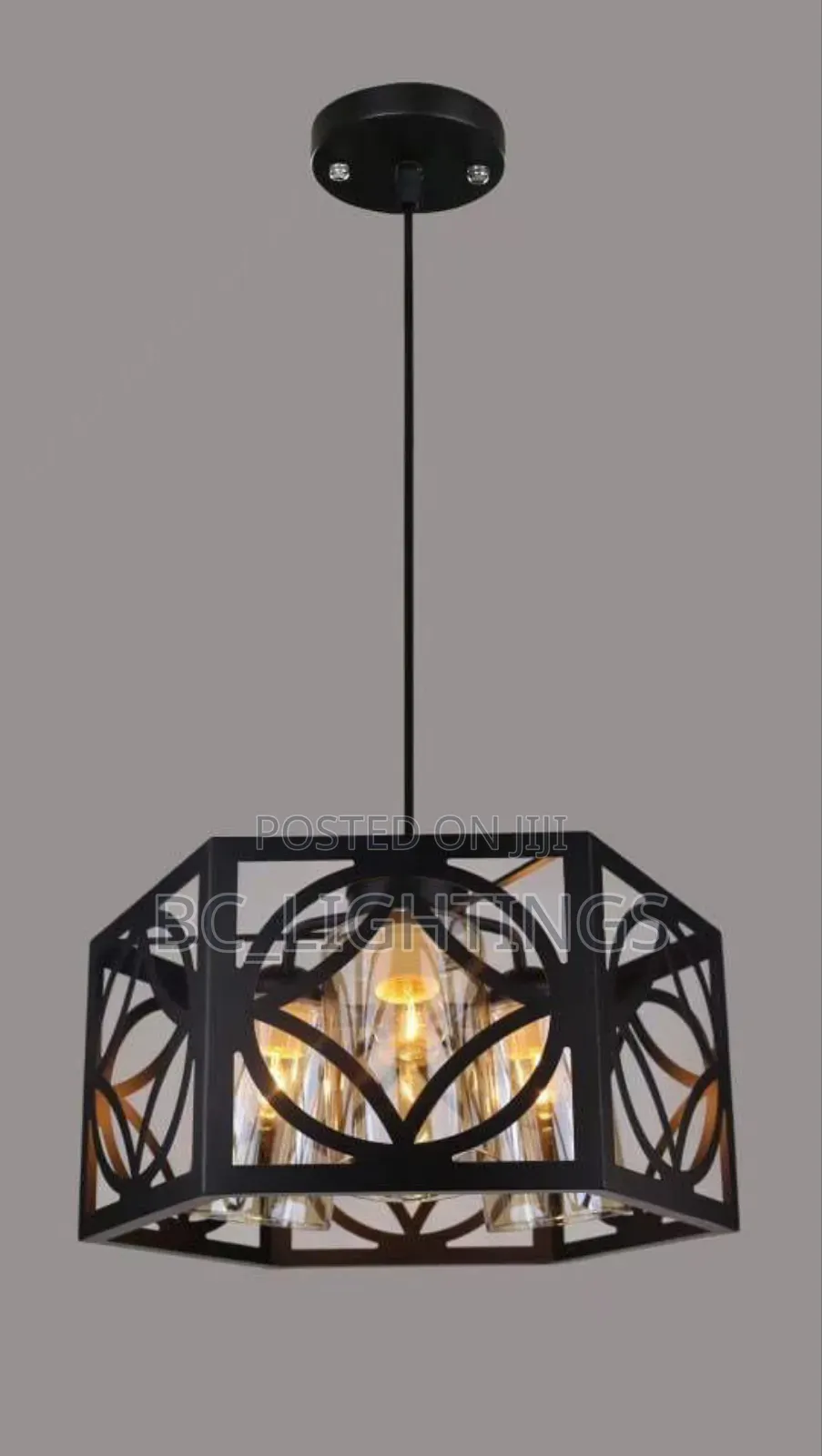 3 Glass Iron Dropping Pendant Light