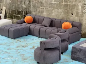 Gray Colour Sectional Couch and Single
