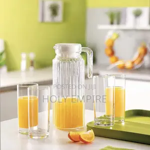 6pcs Glass Cup and 1 Jug Water Bottle Cover Glass Water Bottle Cover,