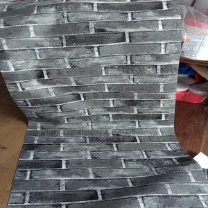 Textured Brick Grey Cleanable Wallpaper