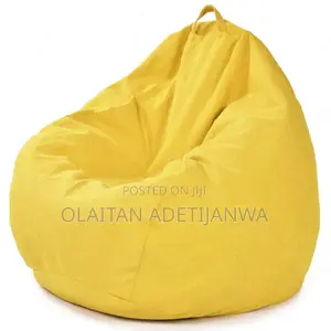 Frameless Matte Yellow Beanbag Lounger Furniture