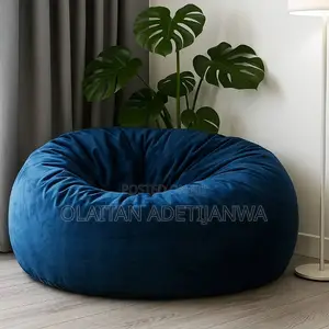 Modern Blue Adjustable Beanbag Sofa Changeable Cover