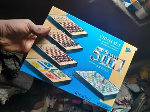 5 In 1 Board Game Set- Chess, Checkers, Snake Ladder, Ludo