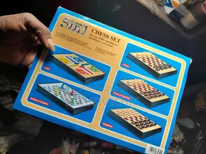 5 In 1 Board Game Set- Chess, Checkers, Snake Ladder, Ludo