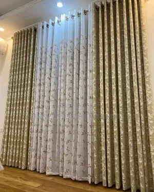 Luxury Turkish Curtains With Flowers Gold