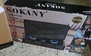3 Burner Sokany Gas Stove With Cover