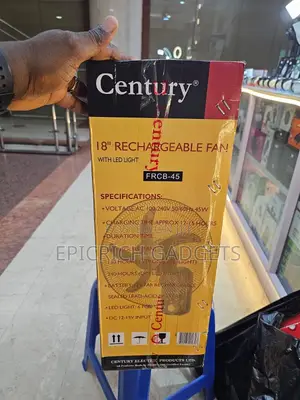 Century 18" Rechargeable Wall Fan With Led Light