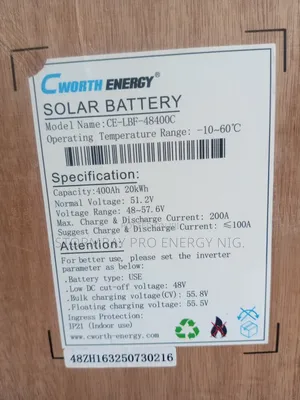 20kwh Cworth Lithium Battery
