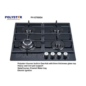 Polystar 4 Burner Gas Cooker Hob