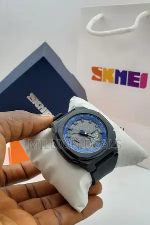 Black Blue Unique Men's Sport Wrist Watch