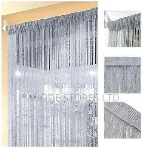Tassel Room Divider Thread Curtain- Grey
