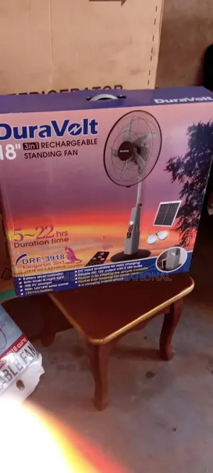 Duravolt 18" 3in1 Rechargeable Solar Fan