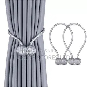 2 PCS Magnetic Ball Curtain Tieback Holder Grey