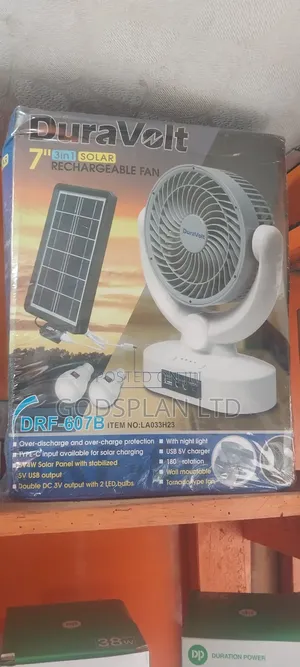Duravolt Table Fan 7" Rechargeable