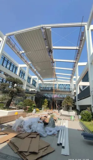 Automatic Retractable Pergola Roofing, Sit Out And Pool