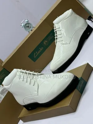 High Quality Clarks Men's White Ankle Boot