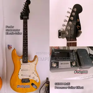 Neat Fender Stratocaster Electric Guitar + Mooer Ge100 Effect Pedal
