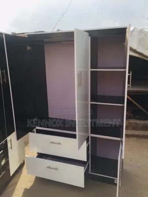 4ft by 6ft White Standard 3 Doors Wardrobe