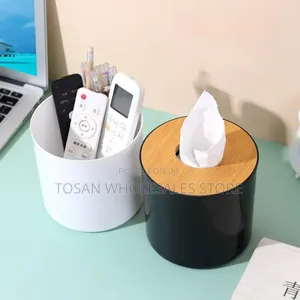 Bamboo and Wood Tissue Box