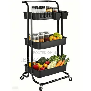 3tier Storage Rack With Trolley