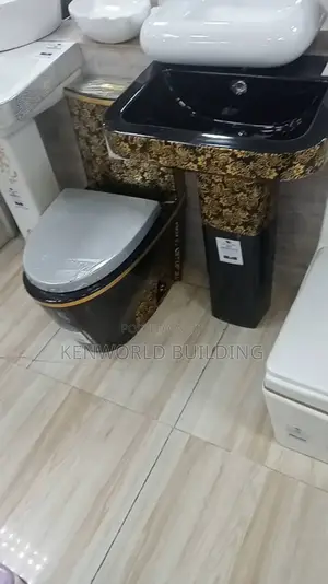 Executive Black Gold Back-to-Wall Set