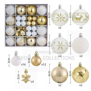 Christmas Tree Ornaments Set – Gold White
44 Pieces