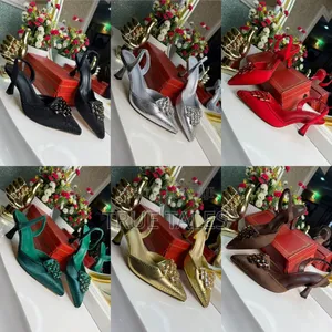 Classy Pointed-toe Slingback Heels With Stones. #Ogb. Sizes 38-46