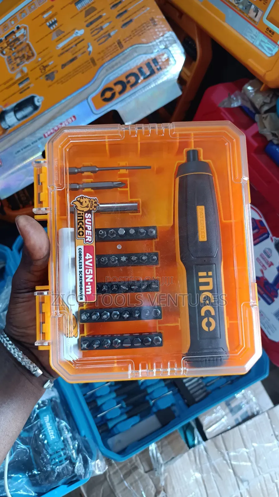 Ingco 4v Compact Cordless Electric Rechargeable Screwdriver Set.