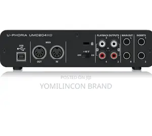 Behringer Umc204hd Audiophile 2x4, 24-Bit/192 KHZ Usb Audio/Midi