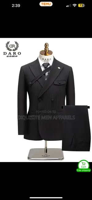 Quality Stripe Double Bread Turkish Men’S Suit