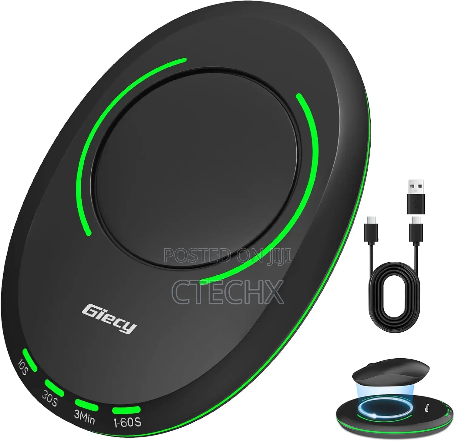 Ultra Slim Mouse Jiggler, Mouse Mover With Timer Breathing Light