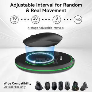 Ultra Slim Mouse Jiggler, Mouse Mover With Timer Breathing Light