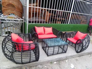 Giant Set of Rattan Outdoor Chairs