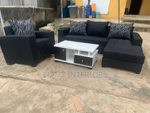 Quality L Shaped Fabric Sofa With Center Table