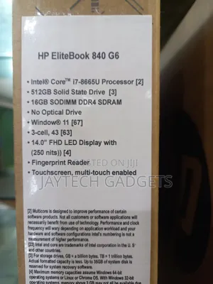 New Laptop HP EliteBook 840 G6 16GB Intel Core I7 SSD 512GB