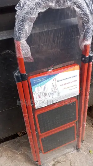 Foldable Steel Ladder 3 Step Red Color