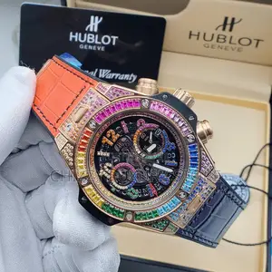 Hublot Quality Luxury Men Detachable Genuine Leather Wristwatch