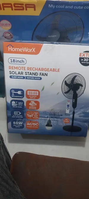 Rechargeable Fan 18" With 30w Solar Panel