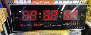 Led Wall Digital Alarm Clock Home 12/24h Clock Calendar