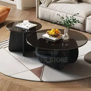 Quality Glass Table With Wooden Leg