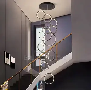 Round Ring Chandeliers Modern Duplex Loft